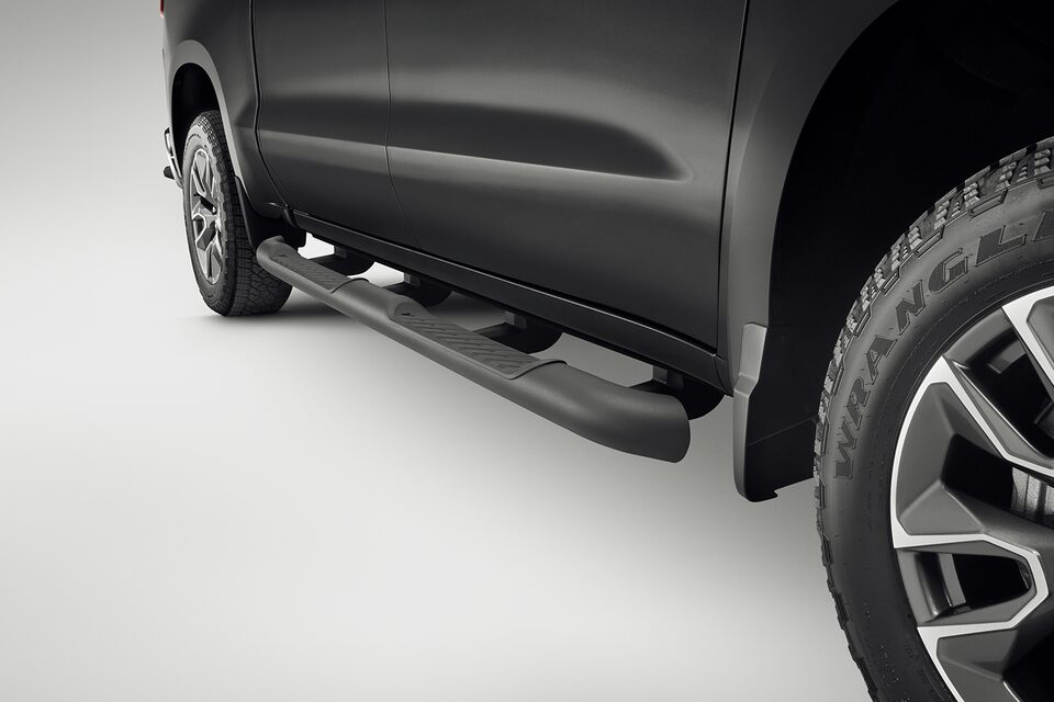 Estribo rectangular 4 pulgadas color negro para Chevrolet Cheyenne ZR2 BISON 2025, camioneta pickup
