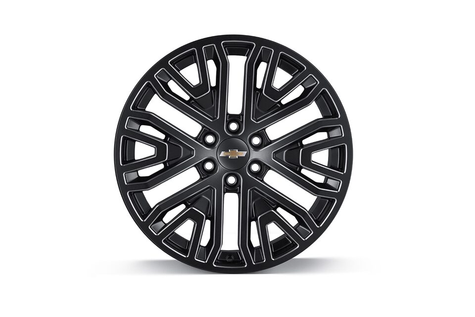 Rin de aluminio de 22 en negro brillante con insertos cromados de 6 brazos para Chevrolet Cheyenne ZR2 BISON 2025, camioneta pickup