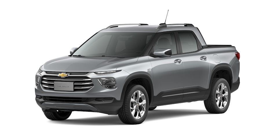 Camioneta pickup compacta Chevrolet Montana 2025 disponible en color Plata Eléctrico